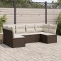 vidaXL 6-tlg. Garten-Sofagarnitur mit Kissen Braun Poly Rattan vidaXL 6-tlg. Garten-Sofagarnitur mit Kissen Braun Poly Rattan