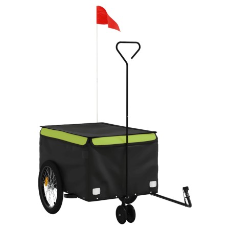 vidaXL Fahrradanhänger Schwarz und Grün 30 kg Eisen