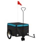 vidaXL Fahrradanhänger Schwarz und Blau 30 kg Eisen vidaXL Fahrradanhänger Schwarz und Blau 30 kg Eisen