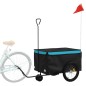 vidaXL Fahrradanhänger Schwarz und Blau 30 kg Eisen vidaXL Fahrradanhänger Schwarz und Blau 30 kg Eisen
