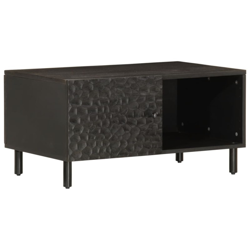 vidaXL Couchtisch Schwarz 80x50x40 cm Massivholz Mango vidaXL Couchtisch Schwarz 80x50x40 cm Massivholz Mango