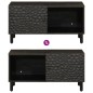 vidaXL Couchtisch Schwarz 80x50x40 cm Massivholz Mango vidaXL Couchtisch Schwarz 80x50x40 cm Massivholz Mango