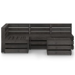 5-tlg. Garten-Lounge-Set Grau Imprägniertes Kiefernholz