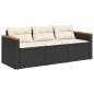 vidaXL Gartensofa mit Kissen 3-Sitzer Schwarz Poly Rattan vidaXL Gartensofa mit Kissen 3-Sitzer Schwarz Poly Rattan