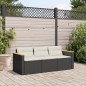 vidaXL Gartensofa mit Kissen 3-Sitzer Schwarz Poly Rattan vidaXL Gartensofa mit Kissen 3-Sitzer Schwarz Poly Rattan