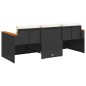vidaXL Gartensofa mit Kissen 3-Sitzer Schwarz Poly Rattan vidaXL Gartensofa mit Kissen 3-Sitzer Schwarz Poly Rattan