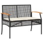 vidaXL Gartenbank mit Kissen Schwarz Poly Rattan Akazienholz vidaXL Gartenbank mit Kissen Schwarz Poly Rattan Akazienholz