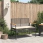 vidaXL Gartenbank mit Kissen Schwarz Poly Rattan Akazienholz vidaXL Gartenbank mit Kissen Schwarz Poly Rattan Akazienholz