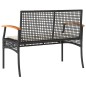 vidaXL Gartenbank mit Kissen Schwarz Poly Rattan Akazienholz vidaXL Gartenbank mit Kissen Schwarz Poly Rattan Akazienholz