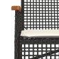 vidaXL Gartenbank mit Kissen Schwarz Poly Rattan Akazienholz vidaXL Gartenbank mit Kissen Schwarz Poly Rattan Akazienholz
