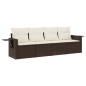 vidaXL 4-tlg. Garten-Sofagarnitur mit Kissen Braun Poly Rattan vidaXL 4-tlg. Garten-Sofagarnitur mit Kissen Braun Poly Rattan