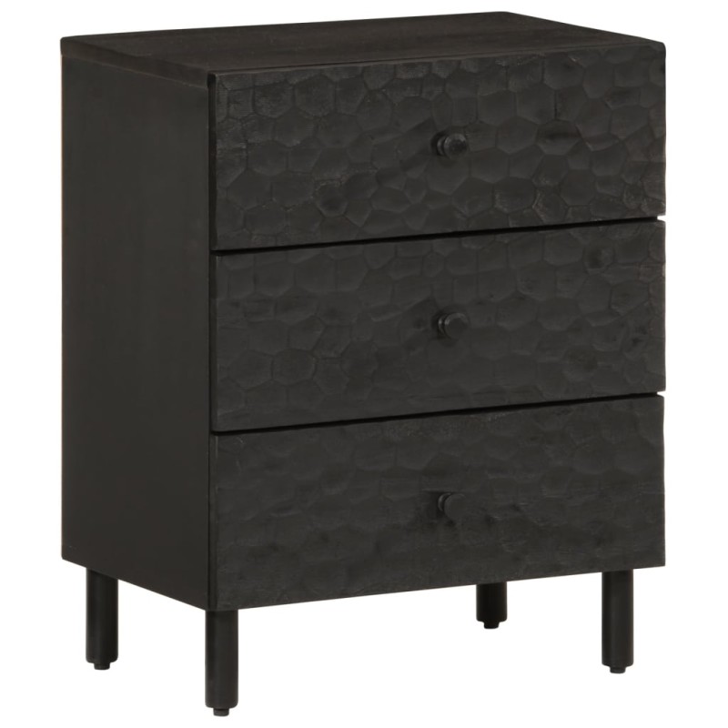 vidaXL Nachttisch Schwarz 50x33x60 cm Massivholz Mango vidaXL Nachttisch Schwarz 50x33x60 cm Massivholz Mango