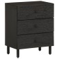 vidaXL Nachttisch Schwarz 50x33x60 cm Massivholz Mango vidaXL Nachttisch Schwarz 50x33x60 cm Massivholz Mango