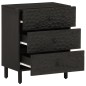 vidaXL Nachttisch Schwarz 50x33x60 cm Massivholz Mango vidaXL Nachttisch Schwarz 50x33x60 cm Massivholz Mango