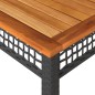 vidaXL Gartentisch Schwarz 140x80x75 cm Poly Rattan Akazienholz vidaXL Gartentisch Schwarz 140x80x75 cm Poly Rattan Akazienholz