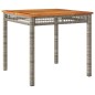 vidaXL Gartentisch Grau 80x80x75 cm Poly Rattan Akazienholz vidaXL Gartentisch Grau 80x80x75 cm Poly Rattan Akazienholz