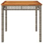 vidaXL Gartentisch Grau 80x80x75 cm Poly Rattan Akazienholz vidaXL Gartentisch Grau 80x80x75 cm Poly Rattan Akazienholz