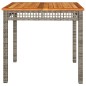 vidaXL Gartentisch Grau 80x80x75 cm Poly Rattan Akazienholz vidaXL Gartentisch Grau 80x80x75 cm Poly Rattan Akazienholz