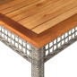 vidaXL Gartentisch Grau 80x80x75 cm Poly Rattan Akazienholz vidaXL Gartentisch Grau 80x80x75 cm Poly Rattan Akazienholz