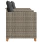 vidaXL 3-tlg. Bistro-Set mit Kissen Grau Poly Rattan Akazienholz vidaXL 3-tlg. Bistro-Set mit Kissen Grau Poly Rattan Akazienholz
