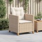 vidaXL Gartensessel mit Kissen Beige Poly Rattan vidaXL Gartensessel mit Kissen Beige Poly Rattan