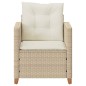 vidaXL Gartensessel mit Kissen Beige Poly Rattan vidaXL Gartensessel mit Kissen Beige Poly Rattan