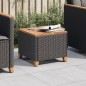 vidaXL Gartentisch Schwarz 45x45x37 cm Poly Rattan Akazienholz vidaXL Gartentisch Schwarz 45x45x37 cm Poly Rattan Akazienholz