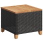 vidaXL Gartentisch Schwarz 45x45x37 cm Poly Rattan Akazienholz vidaXL Gartentisch Schwarz 45x45x37 cm Poly Rattan Akazienholz