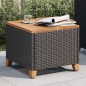 vidaXL Gartentisch Schwarz 45x45x37 cm Poly Rattan Akazienholz vidaXL Gartentisch Schwarz 45x45x37 cm Poly Rattan Akazienholz