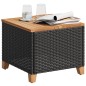 vidaXL Gartentisch Schwarz 45x45x37 cm Poly Rattan Akazienholz vidaXL Gartentisch Schwarz 45x45x37 cm Poly Rattan Akazienholz