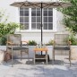 vidaXL 3-tlg. Bistro-Set mit Kissen Grau Poly Rattan Akazienholz vidaXL 3-tlg. Bistro-Set mit Kissen Grau Poly Rattan Akazienholz