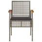 vidaXL 3-tlg. Bistro-Set mit Kissen Grau Poly Rattan Akazienholz vidaXL 3-tlg. Bistro-Set mit Kissen Grau Poly Rattan Akazienholz