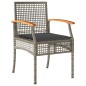 vidaXL 3-tlg. Bistro-Set mit Kissen Grau Poly Rattan Akazienholz vidaXL 3-tlg. Bistro-Set mit Kissen Grau Poly Rattan Akazienholz