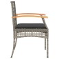vidaXL 3-tlg. Bistro-Set mit Kissen Grau Poly Rattan Akazienholz vidaXL 3-tlg. Bistro-Set mit Kissen Grau Poly Rattan Akazienholz