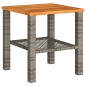 vidaXL 3-tlg. Bistro-Set mit Kissen Grau Poly Rattan Akazienholz vidaXL 3-tlg. Bistro-Set mit Kissen Grau Poly Rattan Akazienholz