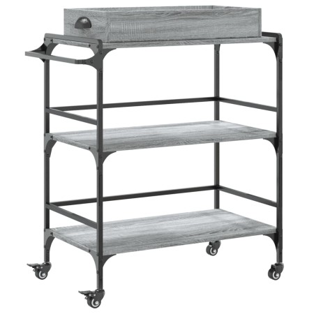 vidaXL Küchenwagen Grau Sonoma 81,5x41x92,5 cm Holzwerkstoff