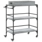 vidaXL Küchenwagen Grau Sonoma 81,5x41x92,5 cm Holzwerkstoff