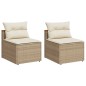 vidaXL Gartensofas ohne Armlehnen mit Kissen 2 Stk. Beige Poly Rattan vidaXL Gartensofas ohne Armlehnen mit Kissen 2 Stk. Beige Poly Rattan