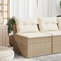 vidaXL Gartensofas ohne Armlehnen mit Kissen 2 Stk. Beige Poly Rattan vidaXL Gartensofas ohne Armlehnen mit Kissen 2 Stk. Beige Poly Rattan