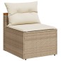 vidaXL Gartensofas ohne Armlehnen mit Kissen 2 Stk. Beige Poly Rattan vidaXL Gartensofas ohne Armlehnen mit Kissen 2 Stk. Beige Poly Rattan