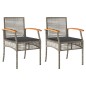 vidaXL Gartenstühle mit Kissen 2 Stk. Grau Poly Rattan Akazienholz vidaXL Gartenstühle mit Kissen 2 Stk. Grau Poly Rattan Akazienholz