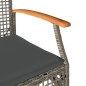 vidaXL Gartenstühle mit Kissen 2 Stk. Grau Poly Rattan Akazienholz vidaXL Gartenstühle mit Kissen 2 Stk. Grau Poly Rattan Akazienholz