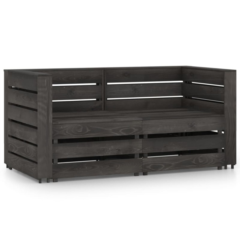 vidaXL 2-Sitzer Outdoor-Sofa Grau Imprägniertes Kiefernholz vidaXL 2-Sitzer Outdoor-Sofa Grau Imprägniertes Kiefernholz