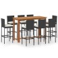 vidaXL 9-tlg. Gartenbar-Set mit Kissen Schwarz vidaXL 9-tlg. Gartenbar-Set mit Kissen Schwarz