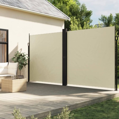 vidaXL Seitenmarkise Ausziehbar Creme  220x1200 cm