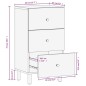 vidaXL Beistellschrank Schwarz 40x33x75 cm Massivholz Mango vidaXL Beistellschrank Schwarz 40x33x75 cm Massivholz Mango
