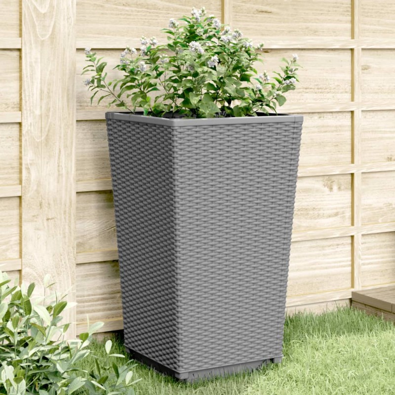 vidaXL Pflanzkübel 4 Stk. Hellgrau 32,5x32,5x57 cm PP vidaXL Pflanzkübel 4 Stk. Hellgrau 32,5x32,5x57 cm PP