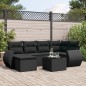vidaXL 7-tlg. Garten-Sofagarnitur mit Kissen Schwarz Poly Rattan vidaXL 7-tlg. Garten-Sofagarnitur mit Kissen Schwarz Poly Rattan