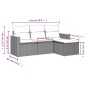 vidaXL 4-tlg. Garten-Sofagarnitur mit Kissen Schwarz Poly Rattan vidaXL 4-tlg. Garten-Sofagarnitur mit Kissen Schwarz Poly Rattan