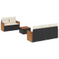 vidaXL 6-tlg. Garten-Sofagarnitur mit Kissen Schwarz Poly Rattan vidaXL 6-tlg. Garten-Sofagarnitur mit Kissen Schwarz Poly Rattan